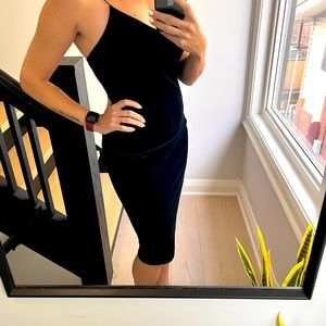 Velvet spaghetti strap dress